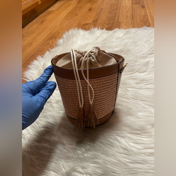 Borse in pelle Camel raffia bag - Picture 7 of 16